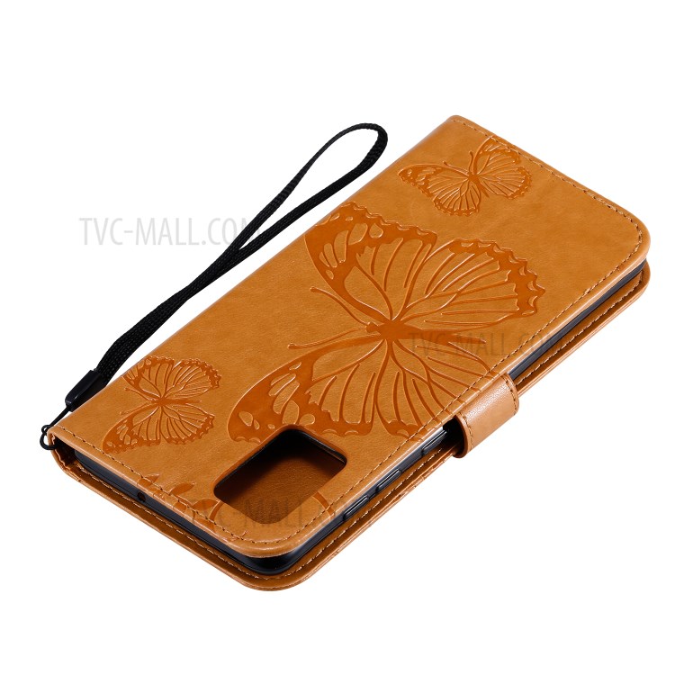 Imprint Butterfly Leather Case for Samsung Galaxy A71 - Brown-9