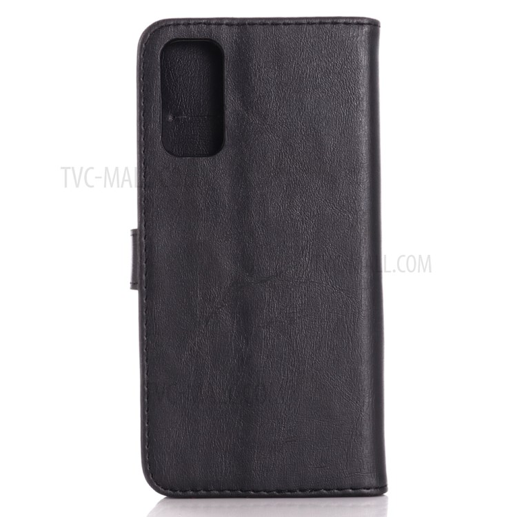 Retro Leather Crazy Horse Surface Casing for Samsung Galaxy S20 - Black-2