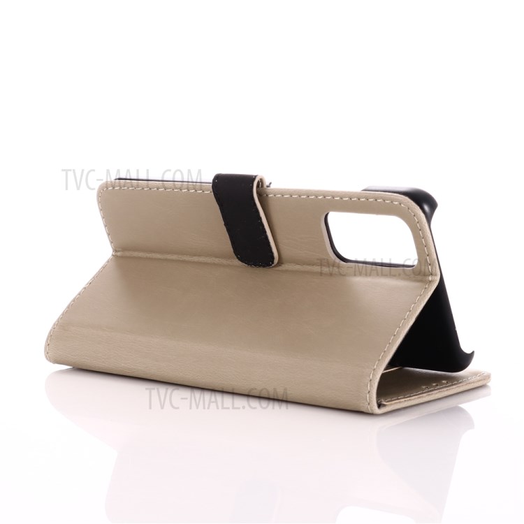 Retro Leather Crazy Horse Surface Casing for Samsung Galaxy S20 - Beige-4