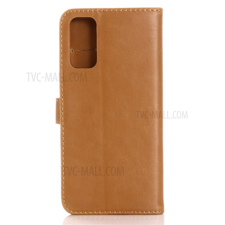 Retro Leather Crazy Horse Surface Casing for Samsung Galaxy S20 - Brown-2