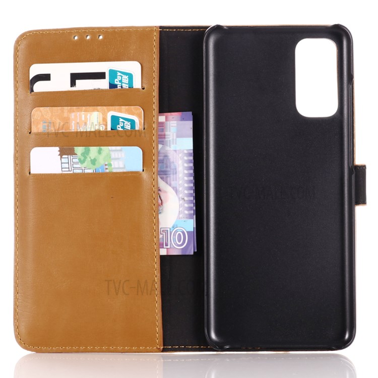 Retro Leather Crazy Horse Surface Casing for Samsung Galaxy S20 - Brown-3