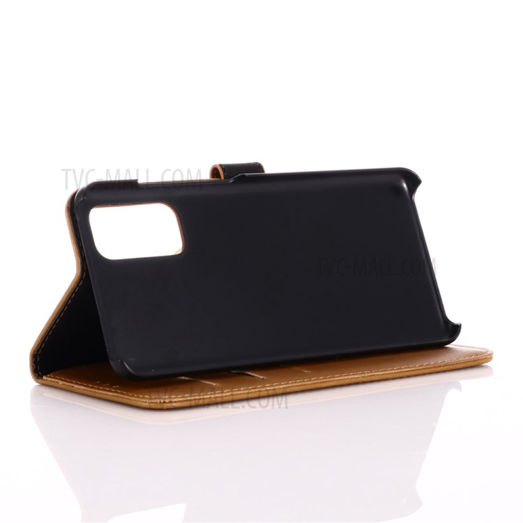 Retro Leather Crazy Horse Surface Casing for Samsung Galaxy S20 - Brown-5