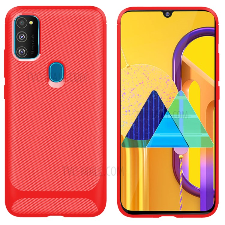 Anti-slip Drop-resistant TPU Phone Case for Samsung Galaxy M21 / M30s - Red-1
