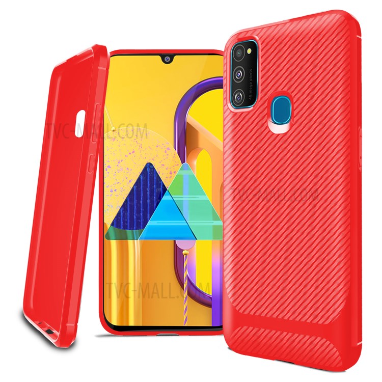 Anti-slip Drop-resistant TPU Phone Case for Samsung Galaxy M21 / M30s - Red-13