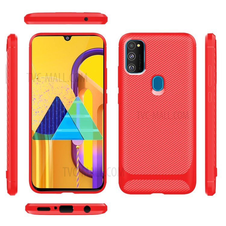 Anti-slip Drop-resistant TPU Phone Case for Samsung Galaxy M21 / M30s - Red-14