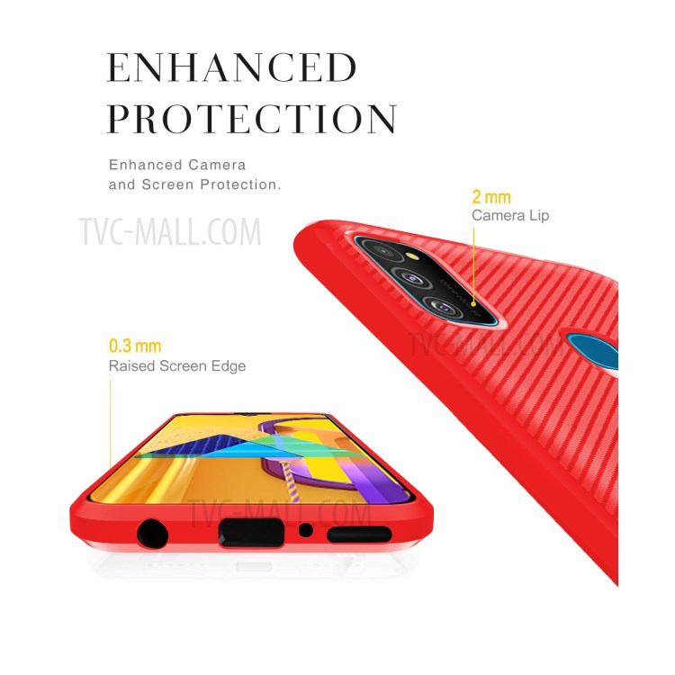 Anti-slip Drop-resistant TPU Phone Case for Samsung Galaxy M21 / M30s - Red-8