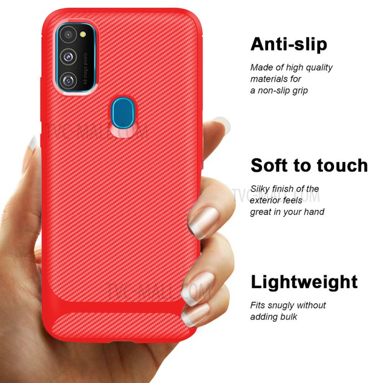 Anti-slip Drop-resistant TPU Phone Case for Samsung Galaxy M21 / M30s - Red-9