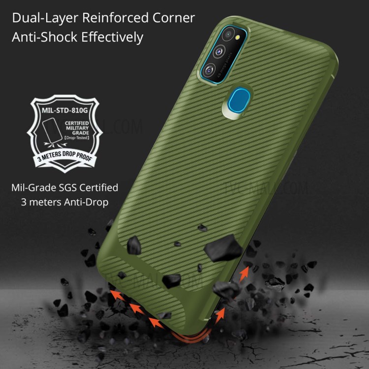 Anti-slip Drop-resistant TPU Phone Case for Samsung Galaxy M21 / M30s - Green-7
