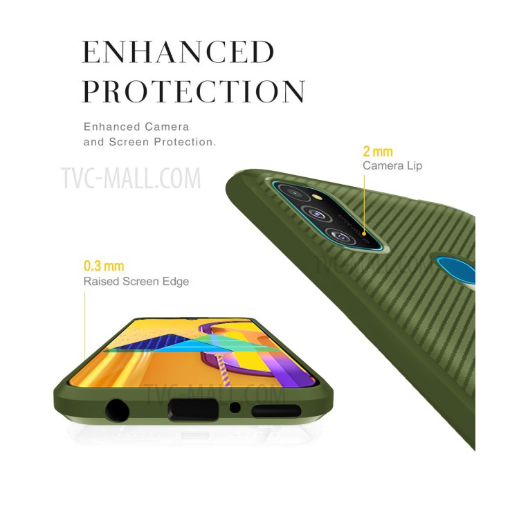 Anti-slip Drop-resistant TPU Phone Case for Samsung Galaxy M21 / M30s - Green-8