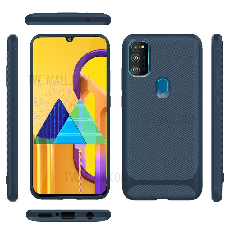 Anti-slip Drop-resistant TPU Phone Case for Samsung Galaxy M21 / M30s - Blue-13