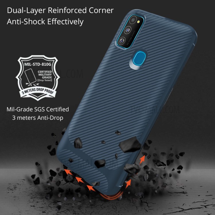 Anti-slip Drop-resistant TPU Phone Case for Samsung Galaxy M21 / M30s - Blue-7