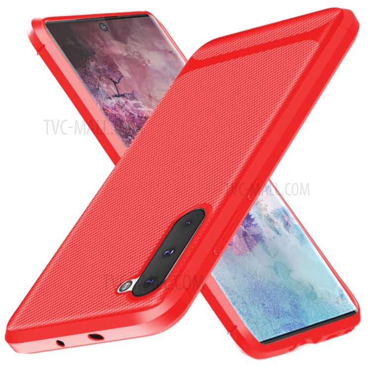Anti-slip Texture Anti-drop TPU Mobile Case for Samsung Galaxy Note 10/Note 10 5G - Red-10