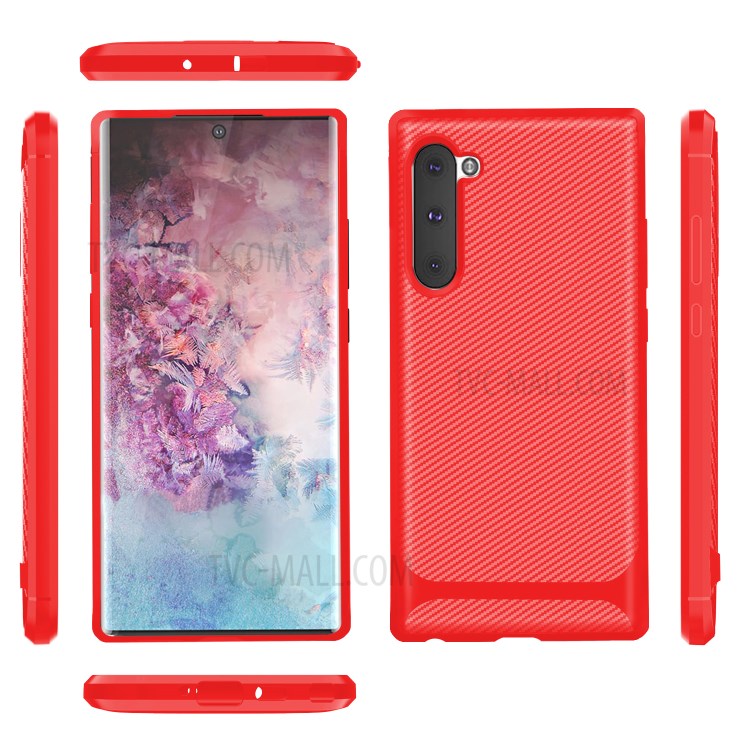 Anti-slip Texture Anti-drop TPU Mobile Case for Samsung Galaxy Note 10/Note 10 5G - Red-13