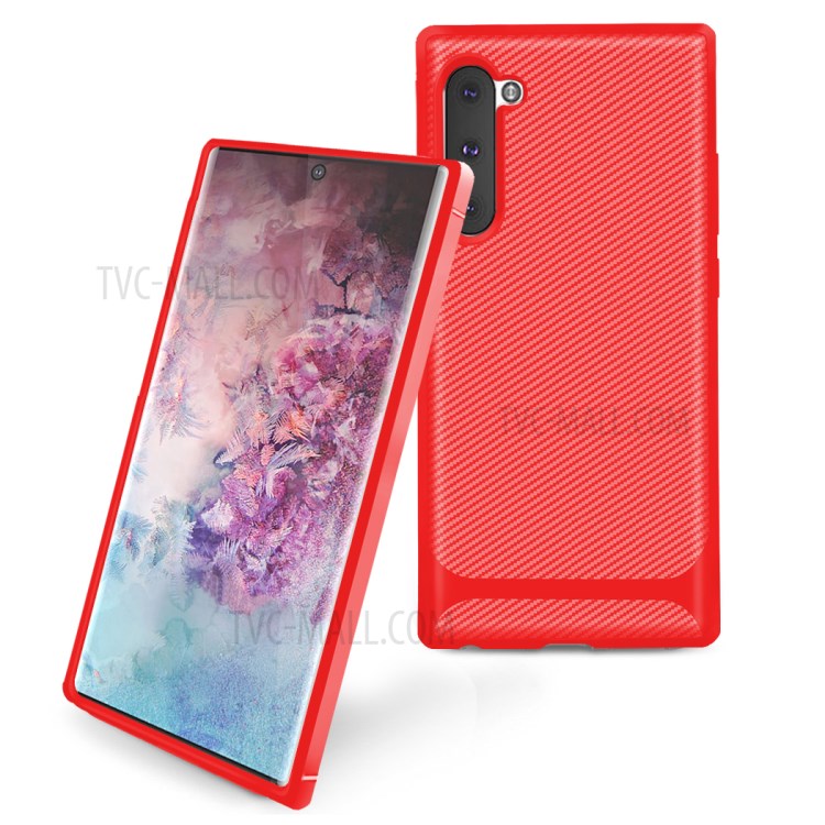 Anti-slip Texture Anti-drop TPU Mobile Case for Samsung Galaxy Note 10/Note 10 5G - Red-2