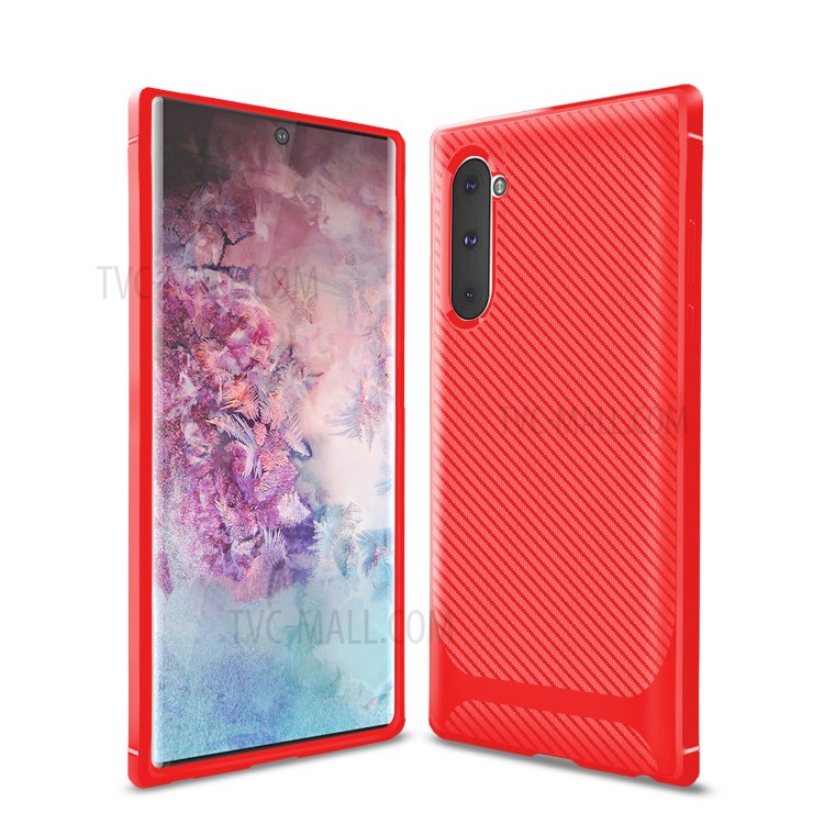 Anti-slip Texture Anti-drop TPU Mobile Case for Samsung Galaxy Note 10/Note 10 5G - Red-9