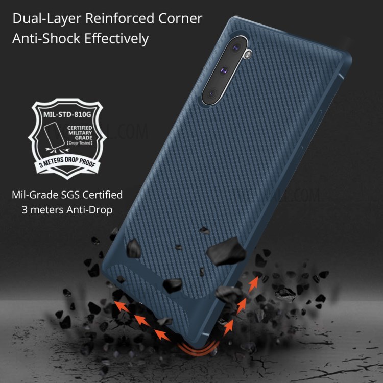 Anti-slip Texture Anti-drop TPU Mobile Case for Samsung Galaxy Note 10/Note 10 5G - Blue-7