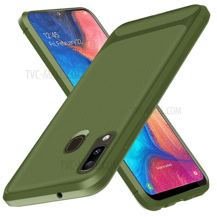 Anti-slip Texture Anti-drop TPU Mobile Case Cover for Samsung Galaxy A20e - Green-11