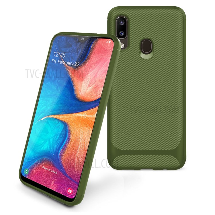Anti-slip Texture Anti-drop TPU Mobile Case Cover for Samsung Galaxy A20e - Green-2