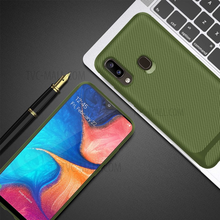 Anti-slip Texture Anti-drop TPU Mobile Case Cover for Samsung Galaxy A20e - Green-5