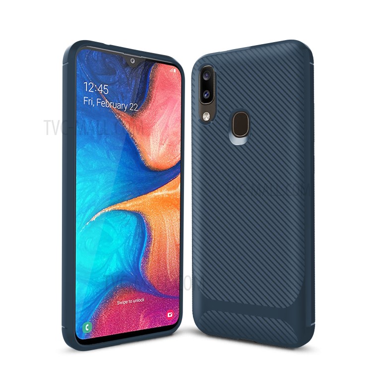 Anti-slip Texture Anti-drop TPU Mobile Case Cover for Samsung Galaxy A20e - Blue-10