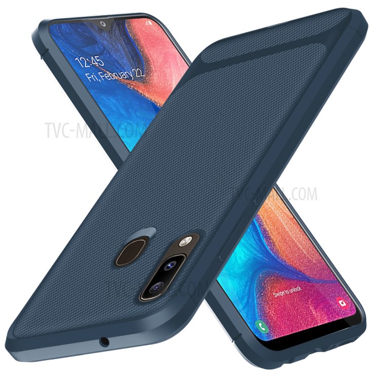Anti-slip Texture Anti-drop TPU Mobile Case Cover for Samsung Galaxy A20e - Blue-11