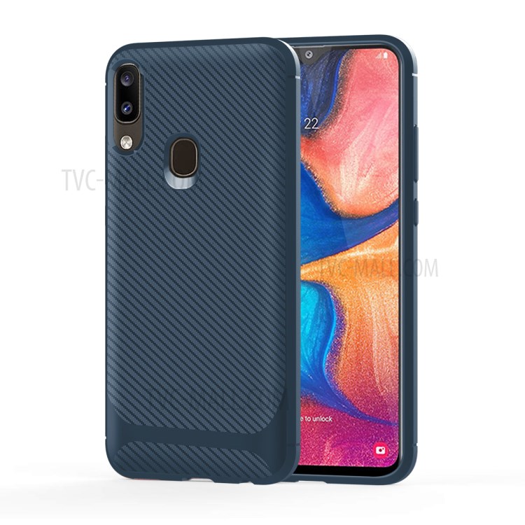 Anti-slip Texture Anti-drop TPU Mobile Case Cover for Samsung Galaxy A20e - Blue-12