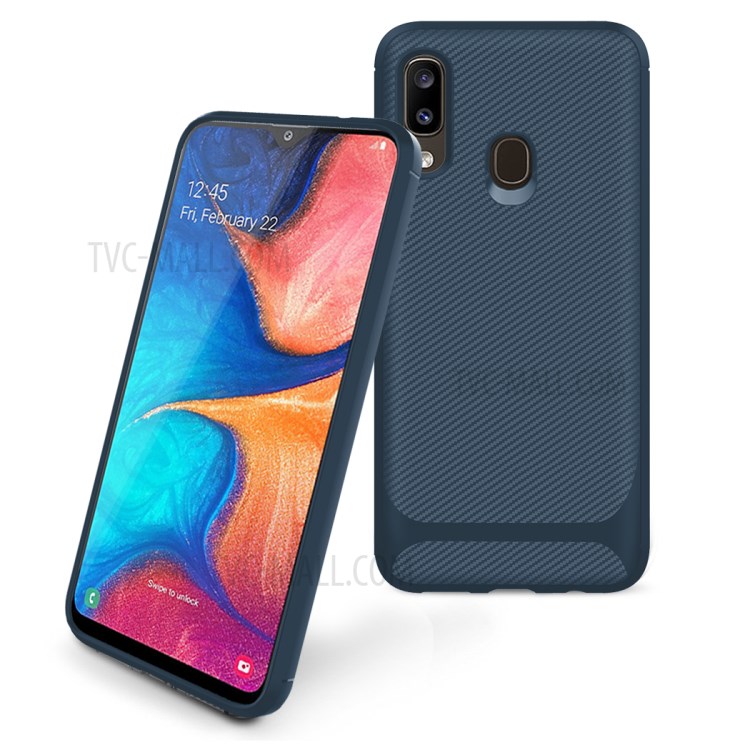 Anti-slip Texture Anti-drop TPU Mobile Case Cover for Samsung Galaxy A20e - Blue-2