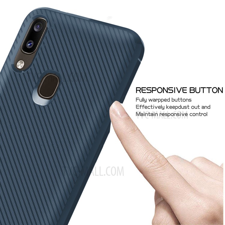 Anti-slip Texture Anti-drop TPU Mobile Case Cover for Samsung Galaxy A20e - Blue-4