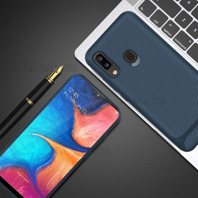 Anti-slip Texture Anti-drop TPU Mobile Case Cover for Samsung Galaxy A20e - Blue-5