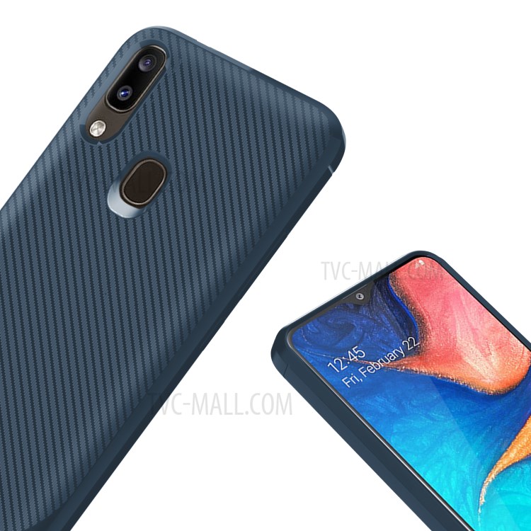 Anti-slip Texture Anti-drop TPU Mobile Case Cover for Samsung Galaxy A20e - Blue-6