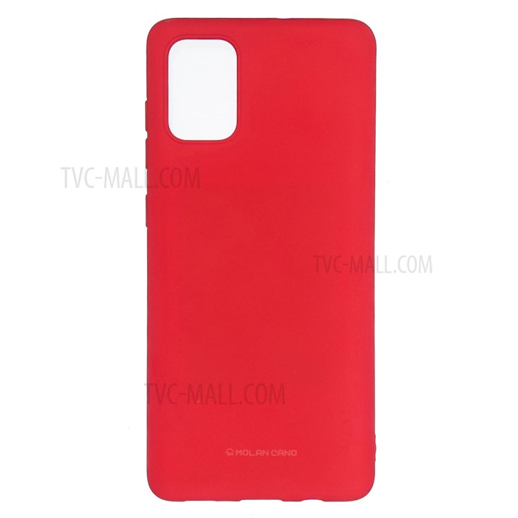 MOLAN CANO Rubberized Soft TPU Phone Cover for Samsung Galaxy A71 - Red-1