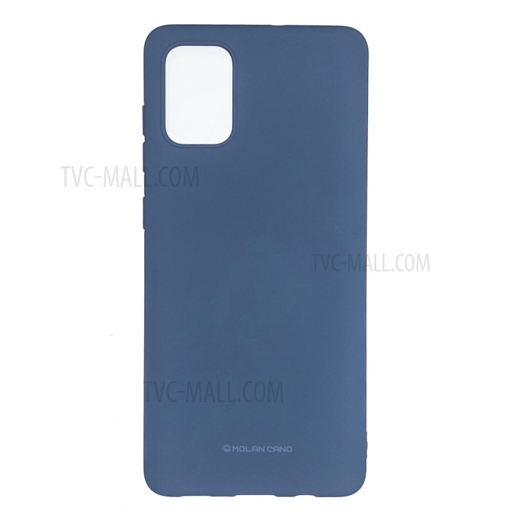 MOLAN CANO Rubberized Soft TPU Phone Cover for Samsung Galaxy A71 - Dark Blue-1