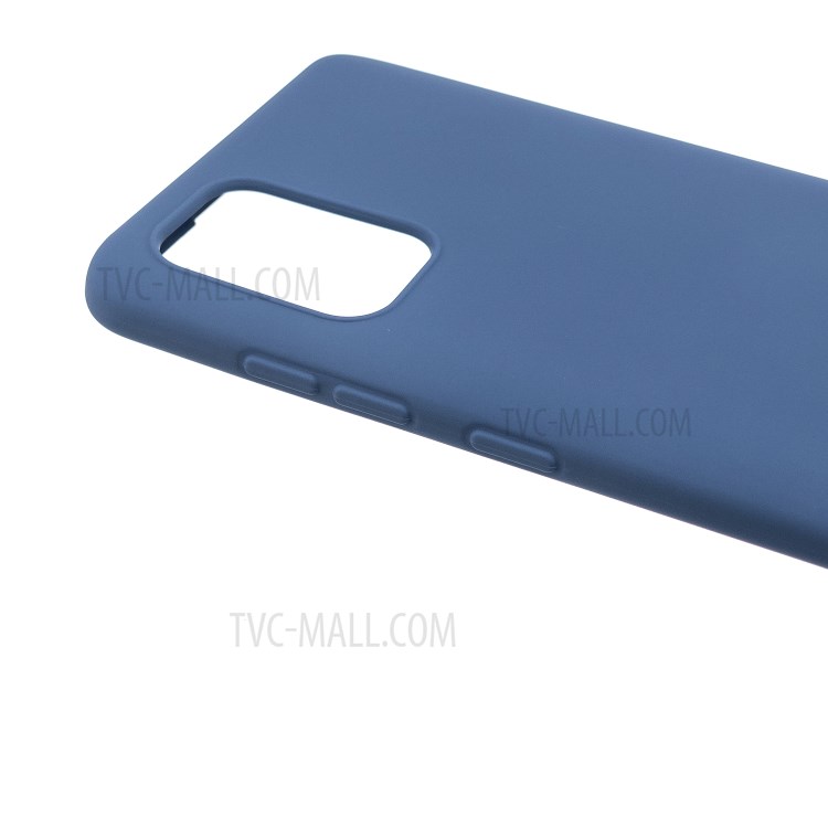 MOLAN CANO Rubberized Soft TPU Phone Cover for Samsung Galaxy A71 - Dark Blue-3