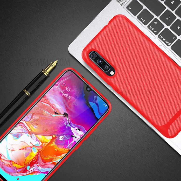 Anti-slip Texture Anti-drop TPU Phone Case for Samsung Galaxy A70 - Red-5