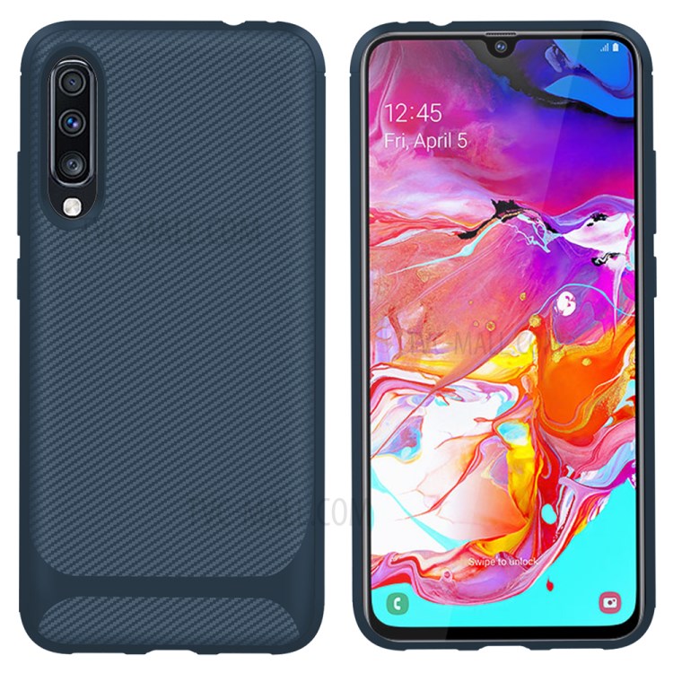 Anti-slip Texture Anti-drop TPU Phone Case for Samsung Galaxy A70 - Blue-1