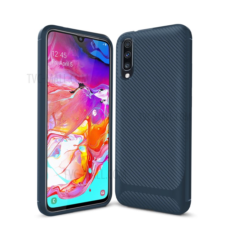 Anti-slip Texture Anti-drop TPU Phone Case for Samsung Galaxy A70 - Blue-10
