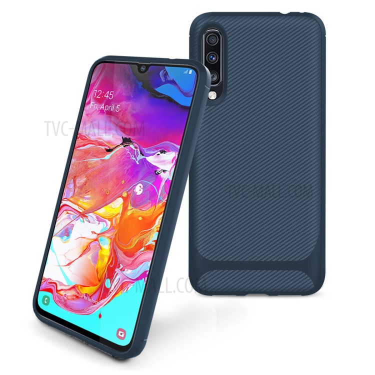 Anti-slip Texture Anti-drop TPU Phone Case for Samsung Galaxy A70 - Blue-2