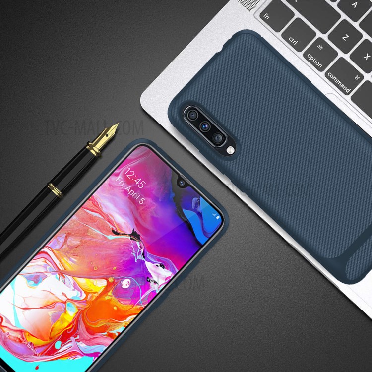 Anti-slip Texture Anti-drop TPU Phone Case for Samsung Galaxy A70 - Blue-5