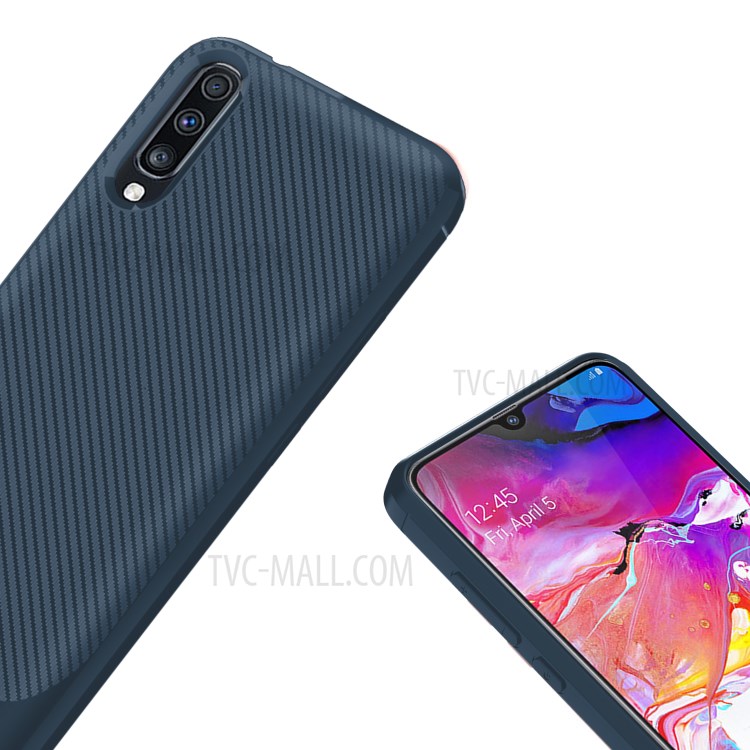 Anti-slip Texture Anti-drop TPU Phone Case for Samsung Galaxy A70 - Blue-6