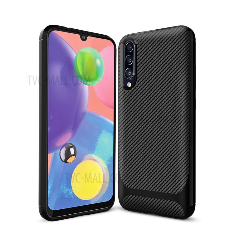 Fibres De Carbone Texture Anti-goutte TPU Étui De Téléphone Mobile Pour Samsung Galaxy A70s - Noir-10