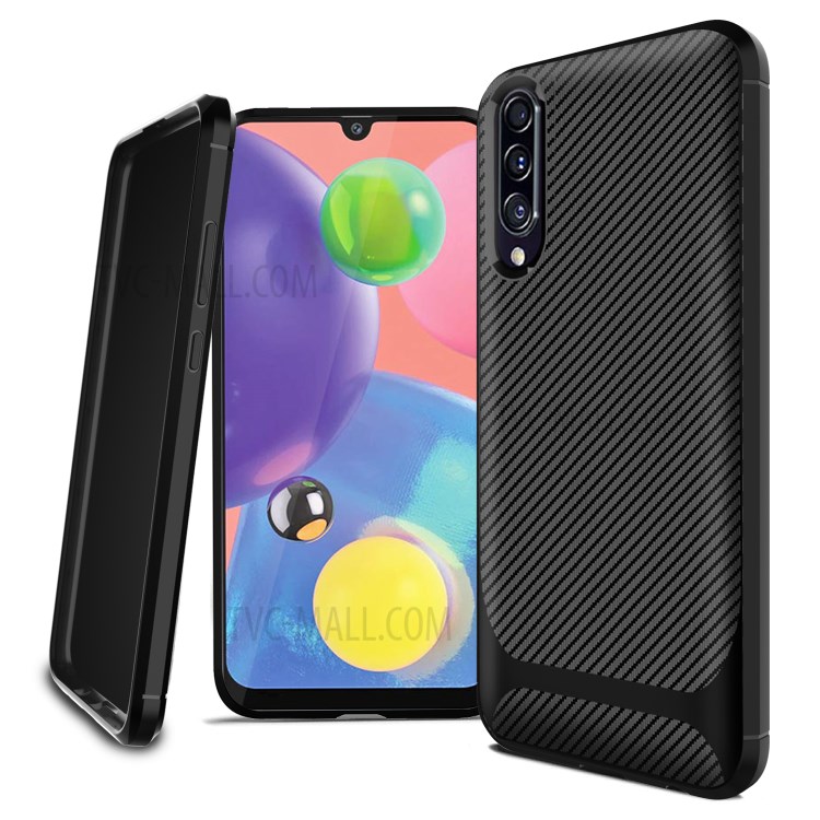 Fibres De Carbone Texture Anti-goutte TPU Étui De Téléphone Mobile Pour Samsung Galaxy A70s - Noir-13