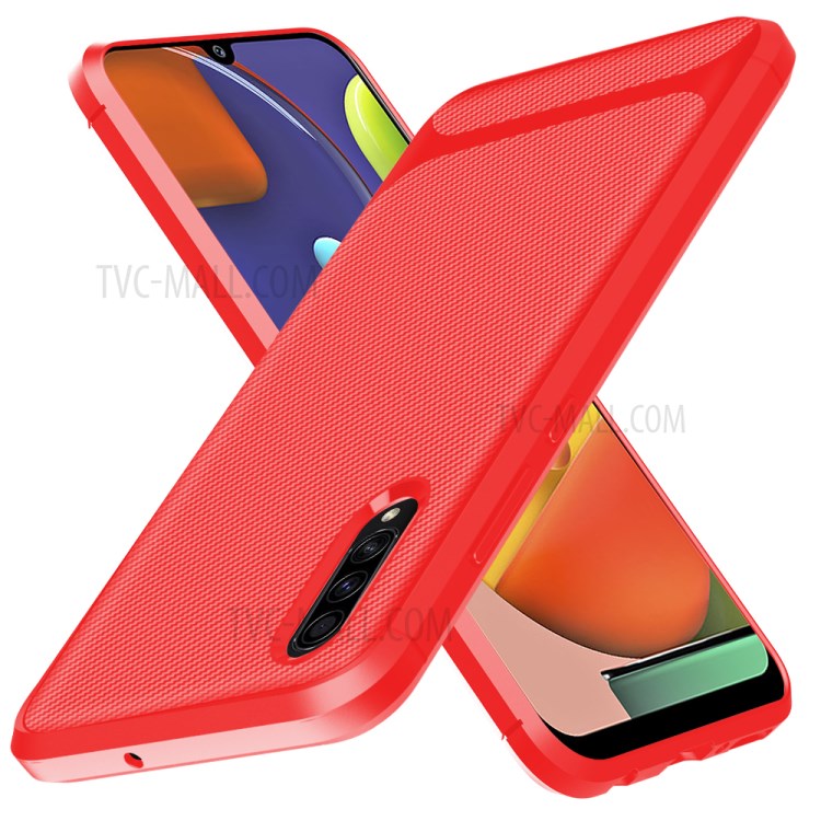 Carbon Fiber Series Anti-drop TPU Case for Samsung Galaxy A50 / A50s / A30s - Red-11