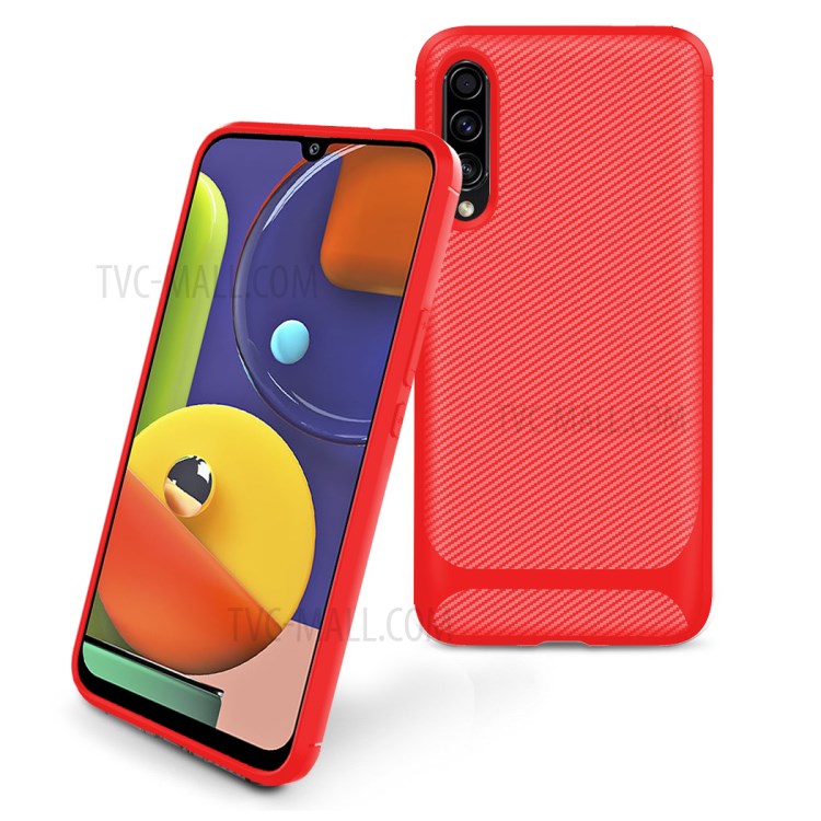 Carbon Fiber Series Anti-drop TPU Case for Samsung Galaxy A50 / A50s / A30s - Red-2