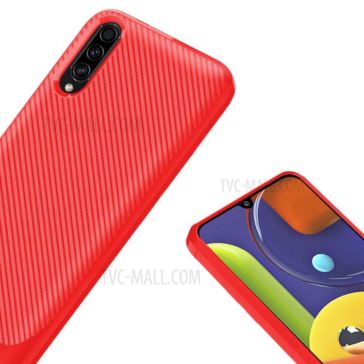 Carbon Fiber Series Anti-drop TPU Case for Samsung Galaxy A50 / A50s / A30s - Red-6
