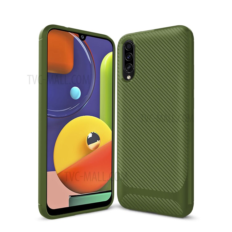 Carbon Fiber Series Anti-drop TPU Case for Samsung Galaxy A50 / A50s / A30s - Green-10