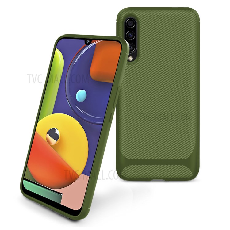 Carbon Fiber Series Anti-drop TPU Case for Samsung Galaxy A50 / A50s / A30s - Green-2