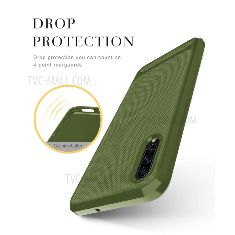 Carbon Fiber Series Anti-drop TPU Case for Samsung Galaxy A50 / A50s / A30s - Green-3