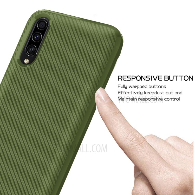 Carbon Fiber Series Anti-drop TPU Case for Samsung Galaxy A50 / A50s / A30s - Green-4