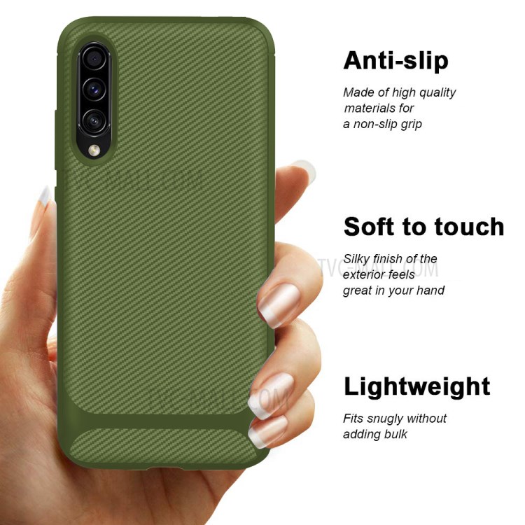 Carbon Fiber Series Anti-drop TPU Case for Samsung Galaxy A50 / A50s / A30s - Green-9