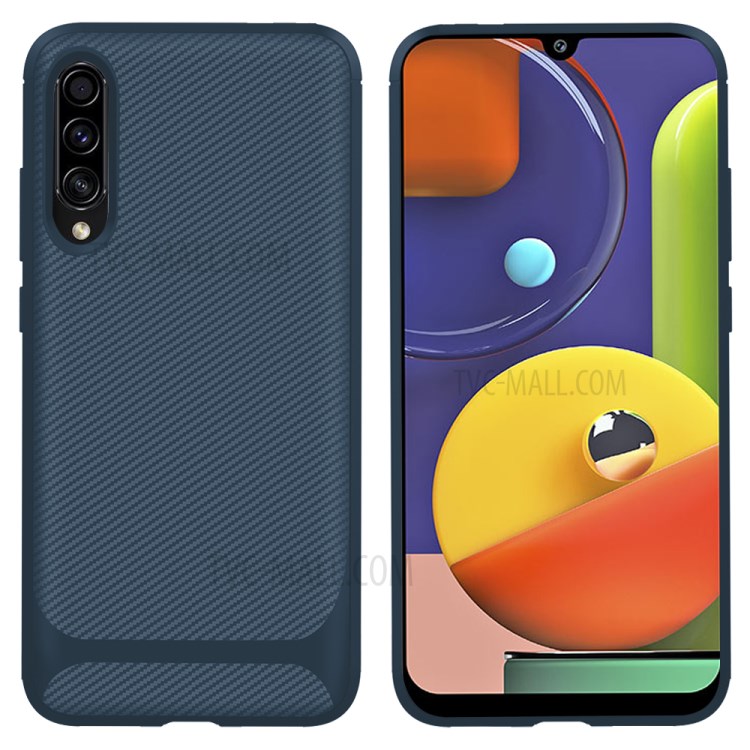 Carbon Fiber Series Anti-drop TPU Case for Samsung Galaxy A50 / A50s / A30s - Blue-1